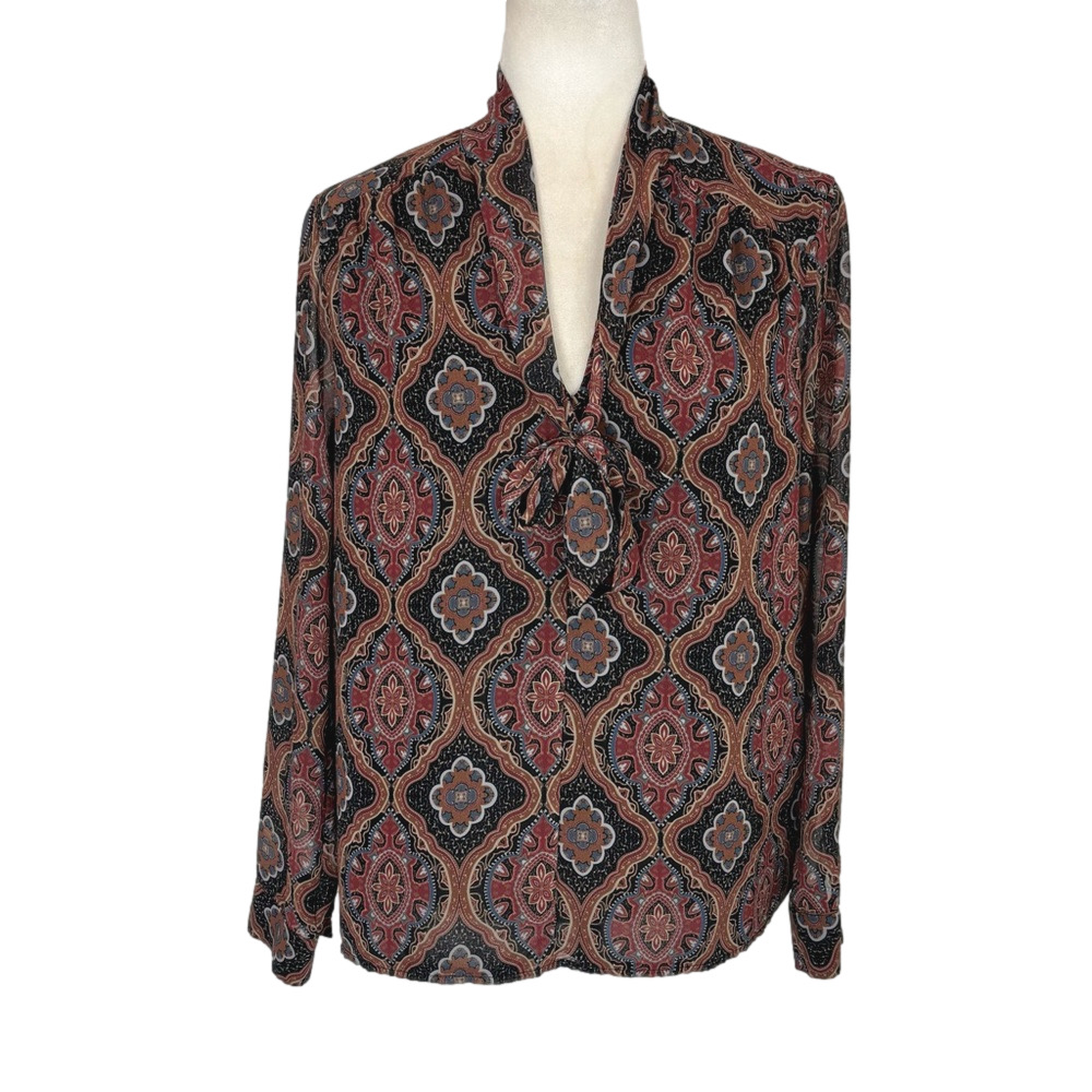 Contemporaine brown bow blouse
